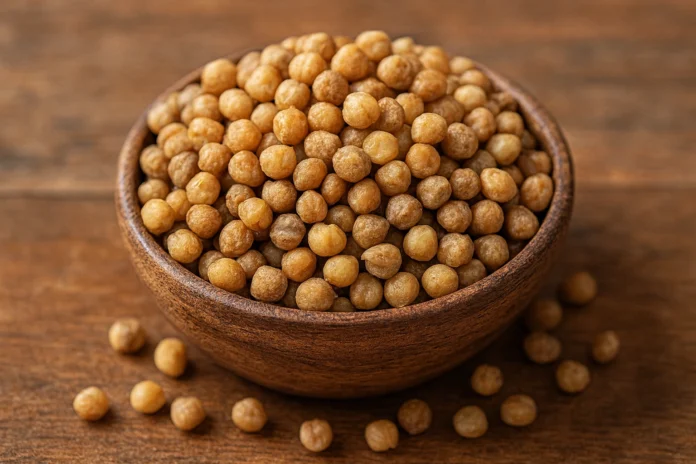 بذور الأكبي داخل وعاء خشبي